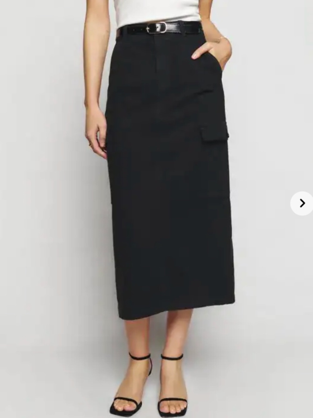 Vintage 90s Wool Cargo Skirt | Minimalist Luxury | Size S